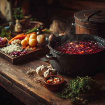 Галицький борщ з квасолею